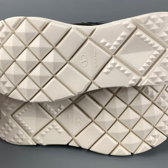 VALENTINO Size 10 Multi-Color Leather High Top Sneakers - Picture 8 of 9